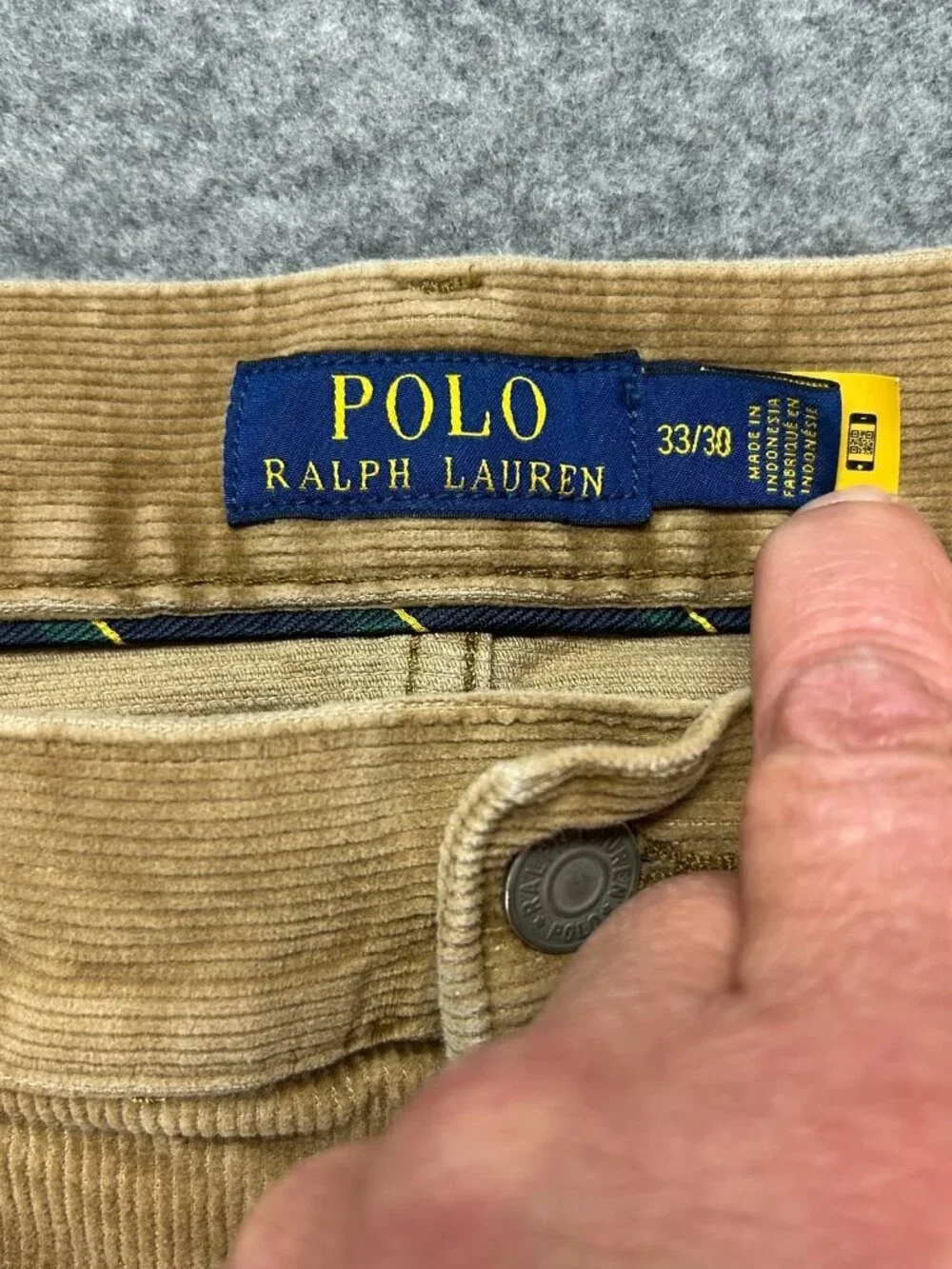 Polo Ralph‎ Lauren Corduroy Pants Mens 33/30 Brown The Varick Slim Straight Leg